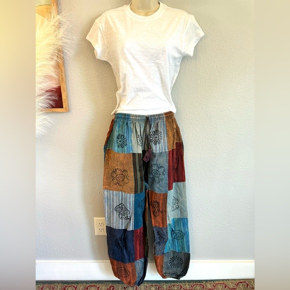 IndieGlam Pants - IndieGlam Cotton Patchwork Boho Pants